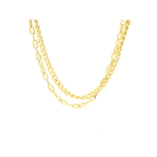 Italian Gold Plated Double Chain Necklace Tipton's Fine Jewelry Lawton, OK