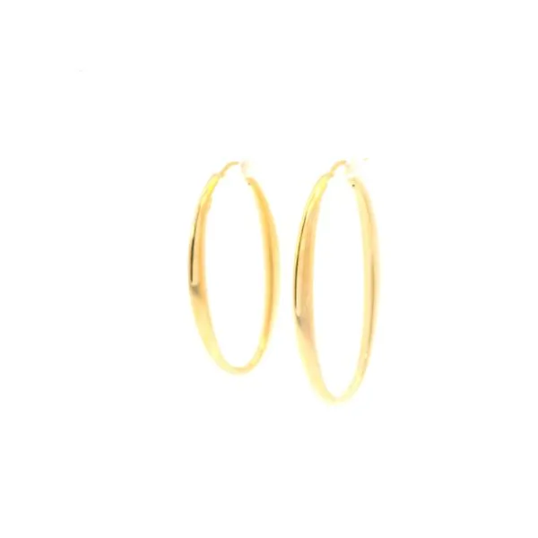 Italian Gold Plated Oval Hoop Earrings Tipton's Fine Jewelry Lawton, OK