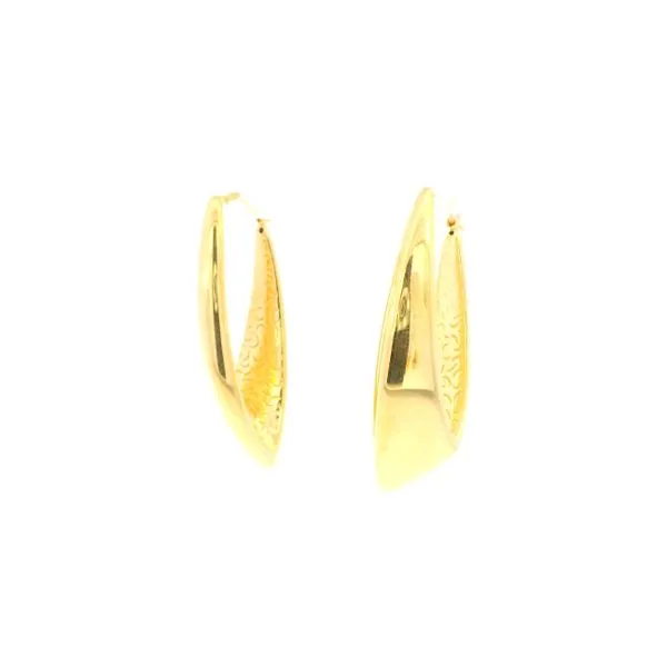 Italian Gold Plated V Hoop Earrings Tipton's Fine Jewelry Lawton, OK