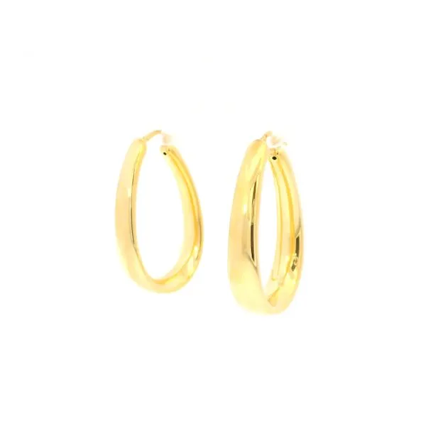 Italian Gold Plated Oval Hoop Earrings Tipton's Fine Jewelry Lawton, OK