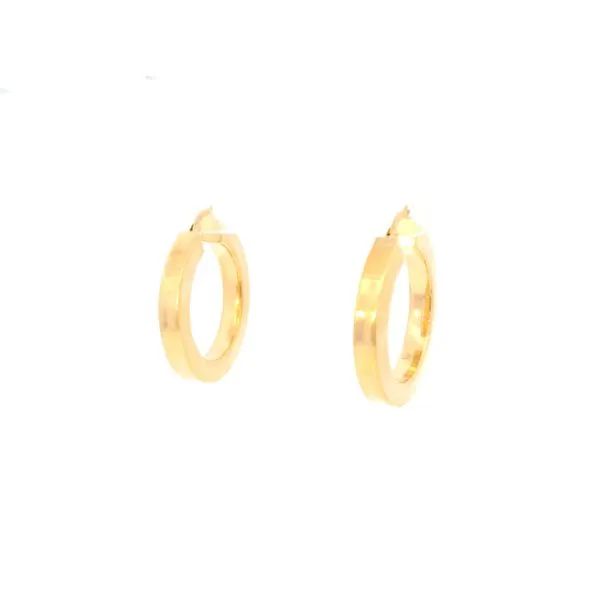 Italian Gold Plated Medium Hoop Earrings Tipton's Fine Jewelry Lawton, OK