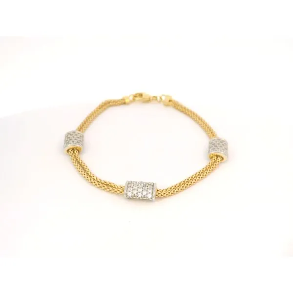 Italian Gold Plated White Sapphire Bracelet Tipton's Fine Jewelry Lawton, OK