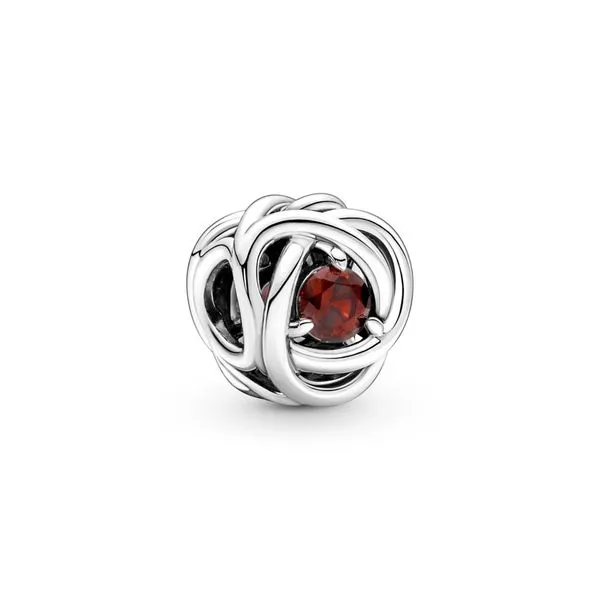 Pandora Sterling Silver January Red Eternity Circle Charm Tipton's Fine Jewelry Lawton, OK
