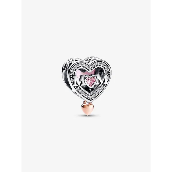 Two-Tone Mom Heart Pandora Charm Tipton's Fine Jewelry Lawton, OK