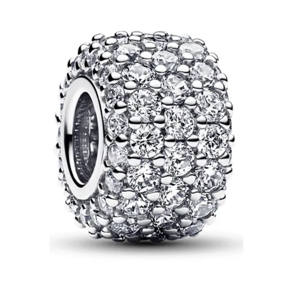 Pandora Sterling Silver Sparkling Pave Triple-row Charm Tipton's Fine Jewelry Lawton, OK