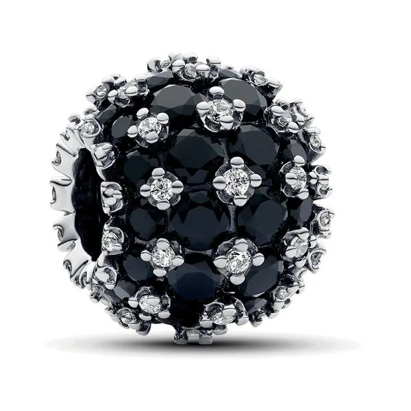 Pandora Sterling Silver Sparkling Pave Round Black Charm Tipton's Fine Jewelry Lawton, OK