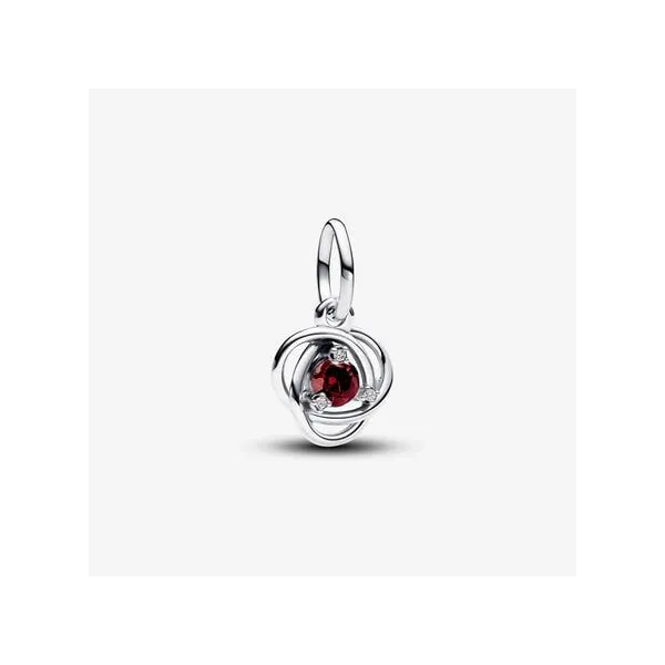 Sterling Silver January Red Eternity Circle Dangle Charm Tipton's Fine Jewelry Lawton, OK