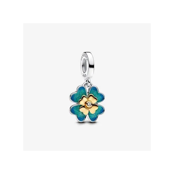 Pandora Two-Tone Spinnable Four Leaf Clover Lab-Grown Diamond Dangle Charm Tipton's Fine Jewelry Lawton, OK