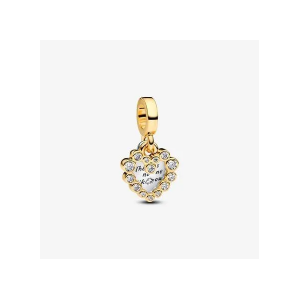 Pandora Two-Tone Sparkling Heart Double Dangle Charm Tipton's Fine Jewelry Lawton, OK