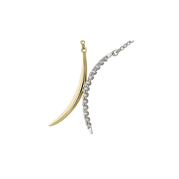 Two-Tone Freeform Diamond Necklace Image 2 Timmreck & McNicol Jewelers McMinnville, OR