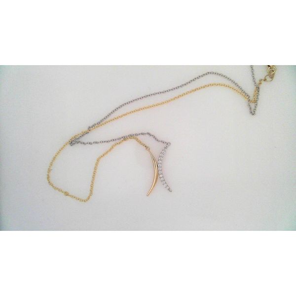 Two-Tone Freeform Diamond Necklace Image 3 Timmreck & McNicol Jewelers McMinnville, OR