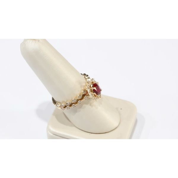 Ruby Halo Wedding Set Image 2 Timmreck & McNicol Jewelers McMinnville, OR
