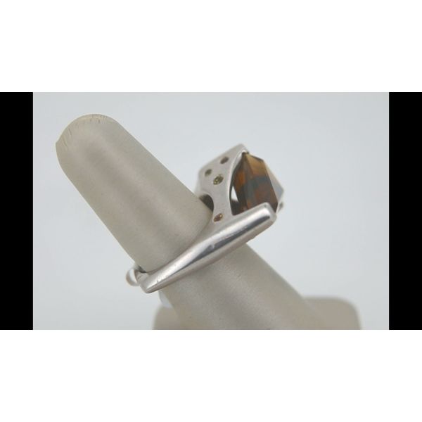 Trapezoid Smokey Quartz & Sapphire Ring Image 4 Timmreck & McNicol Jewelers McMinnville, OR