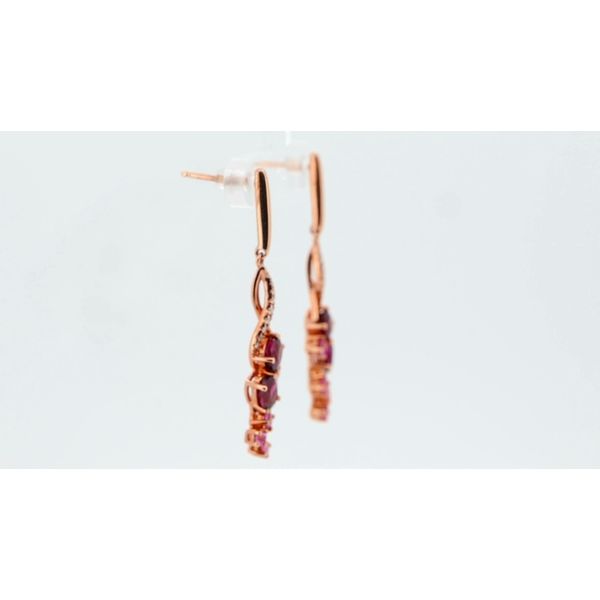 Garnet, Sapphire & Diamond Dangle Earrings Image 2 Timmreck & McNicol Jewelers McMinnville, OR