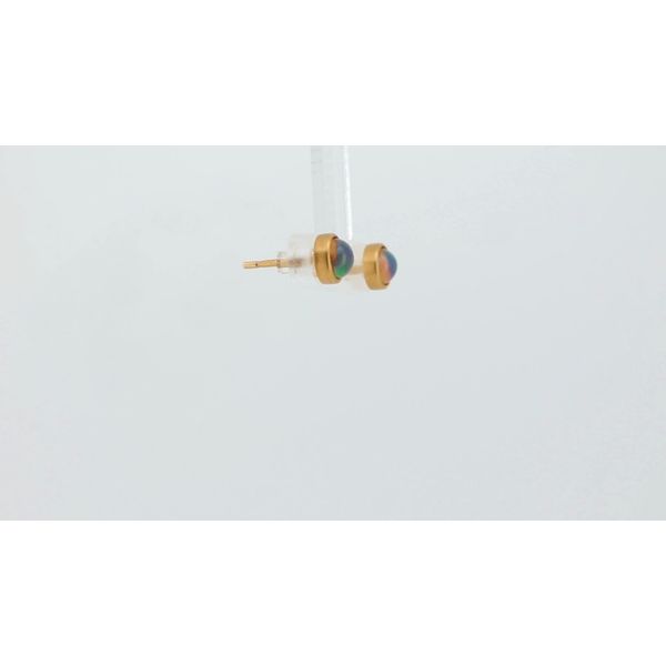 Bezel Opal Studs Image 2 Timmreck & McNicol Jewelers McMinnville, OR