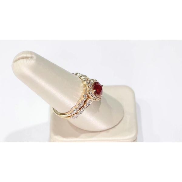 Colored Stone Wedding Set Image 2 Timmreck & McNicol Jewelers McMinnville, OR
