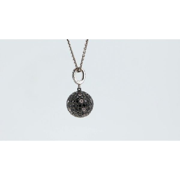 Black Spinel Disco Ball Necklace Image 2 Timmreck & McNicol Jewelers McMinnville, OR