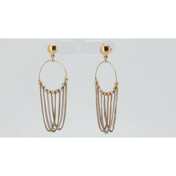 Tri-Color Dangle Estate Earrings Timmreck & McNicol Jewelers McMinnville, OR