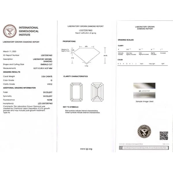 14K White Gold Lab Grown Emerald Cut Diamond Ring Image 2 Tom Cook Jeweler, Inc. Daytona Beach, FL