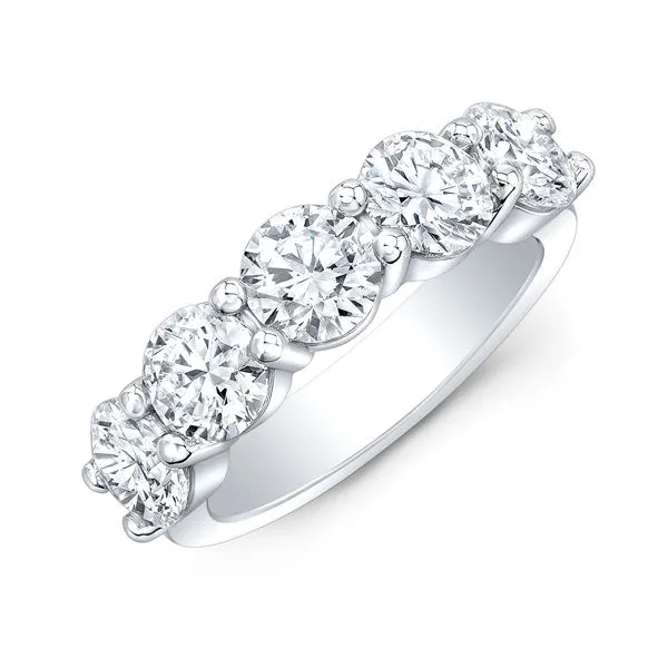 14K White Gold Lab Grown Diamond 5-Stone Wedding Band Tom Cook Jeweler, Inc. Daytona Beach, FL