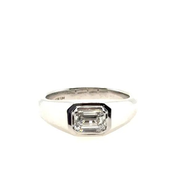 14K White Gold Men's Lab Grown Diamond Emerald Cut Wedding Band Tom Cook Jeweler, Inc. Daytona Beach, FL