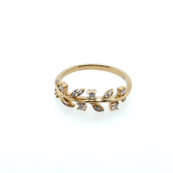 14K Yellow Gold Leaf Design Diamond Fashion Ring Tom Cook Jeweler, Inc. Daytona Beach, FL