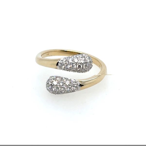 14K Yellow Gold Pave Diamond By-Pass Fashion Ring Tom Cook Jeweler, Inc. Daytona Beach, FL