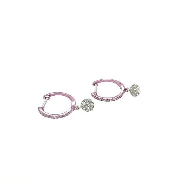 14K White Gold Pink Rhodium Diamond Hoop Earrings Tom Cook Jeweler, Inc. Daytona Beach, FL