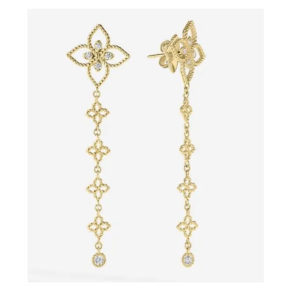 18K Yellow Roberto Coin Diamond Drop Earrings Tom Cook Jeweler, Inc. Daytona Beach, FL