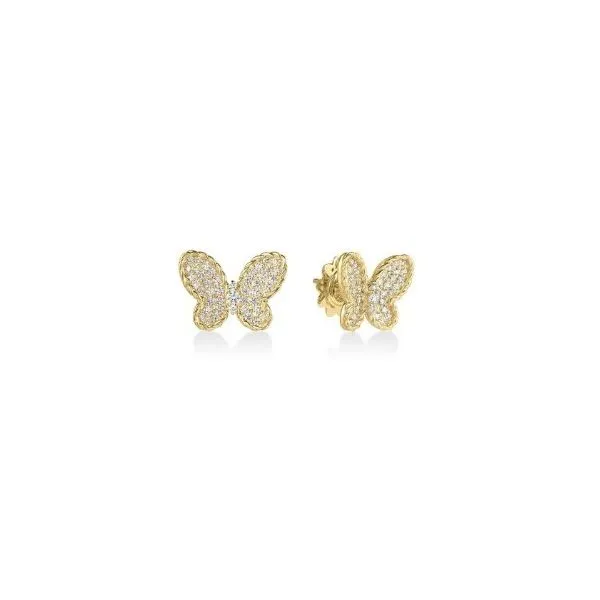 18K Yellow Gold Diamond Butterfly Earrings Tom Cook Jeweler, Inc. Daytona Beach, FL
