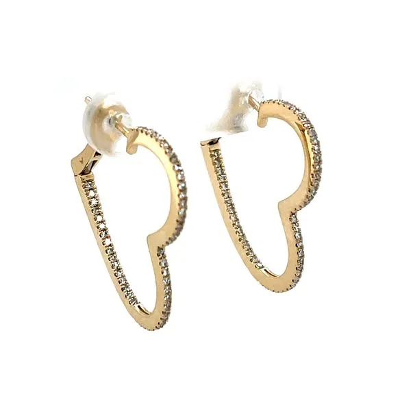 14Kt Yellow Gold Diamond Heart Hoop Earrings Tom Cook Jeweler, Inc. Daytona Beach, FL