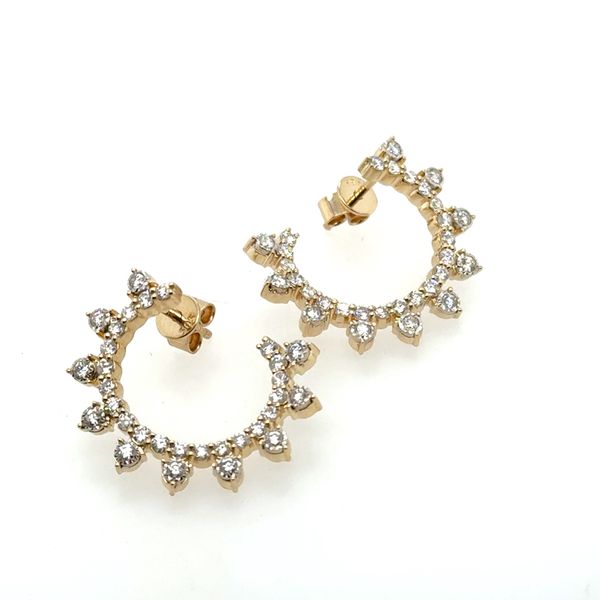14K Yellow Gold Diamond Hoop Earrings Tom Cook Jeweler, Inc. Daytona Beach, FL
