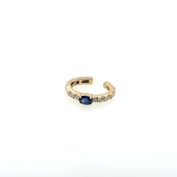 14K Yellow Gold Sapphire and Diamond Ear Cuff Tom Cook Jeweler, Inc. Daytona Beach, FL