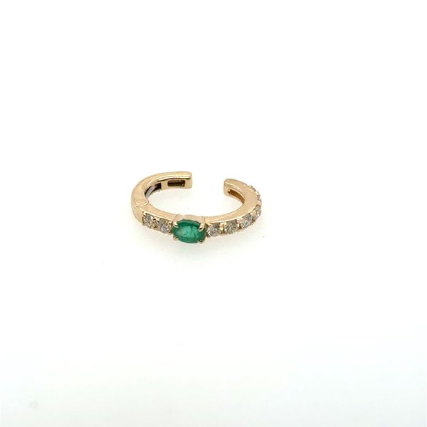 14Kt Yellow Oval Emerald Diamond Ear Cuff Tom Cook Jeweler, Inc. Daytona Beach, FL