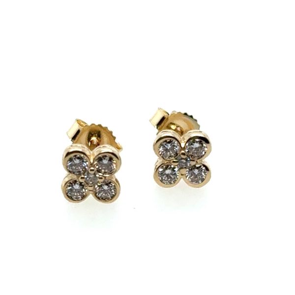 14Kt Yellow Gold Diamond Flower Stud Earrings Tom Cook Jeweler, Inc. Daytona Beach, FL