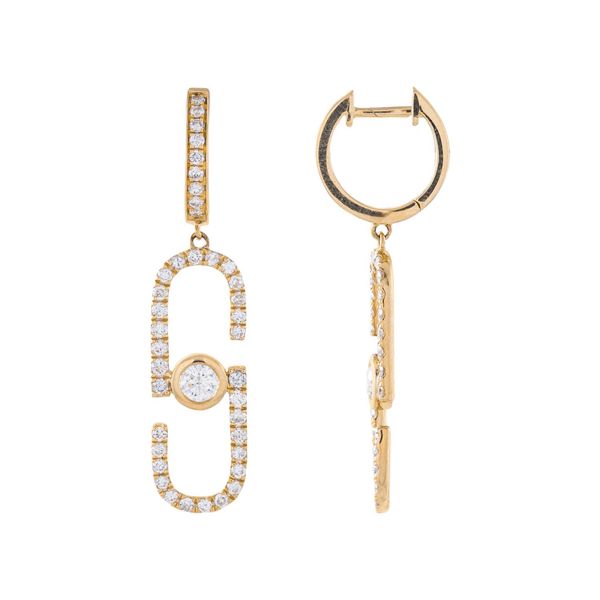 14K Yellow Diamond Hoop Earrings Tom Cook Jeweler, Inc. Daytona Beach, FL