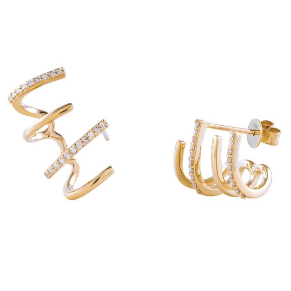 14K Yellow Diamond Hoop Earrings Tom Cook Jeweler, Inc. Daytona Beach, FL