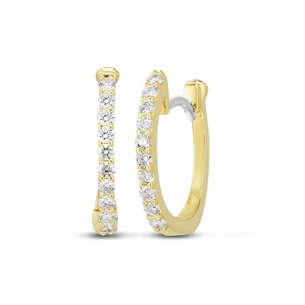 18K Yellow Gold Baby Diamond Hoop Earrings Tom Cook Jeweler, Inc. Daytona Beach, FL
