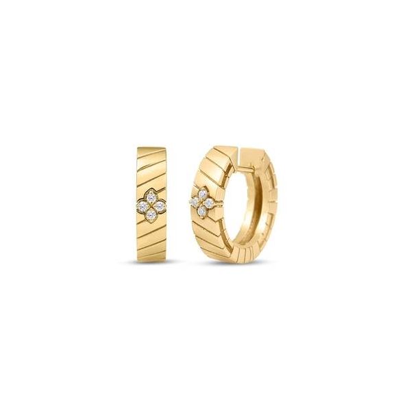 18K Yellow Gold Diamond Hoop Earrings Tom Cook Jeweler, Inc. Daytona Beach, FL