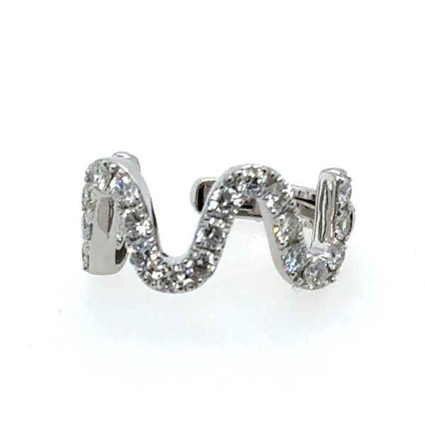 14K White Pave Diamond Wave Ear Cuff Tom Cook Jeweler, Inc. Daytona Beach, FL