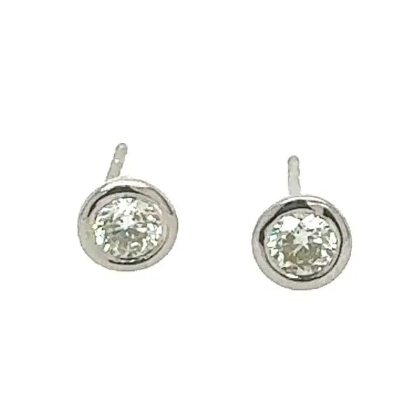 14K White Gold Bezel Set Diamond Stud Earrings Tom Cook Jeweler, Inc. Daytona Beach, FL