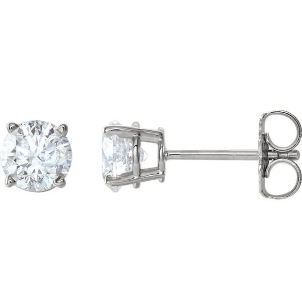 14K White Gold Diamond Solitaire Stud Earrings Tom Cook Jeweler, Inc. Daytona Beach, FL