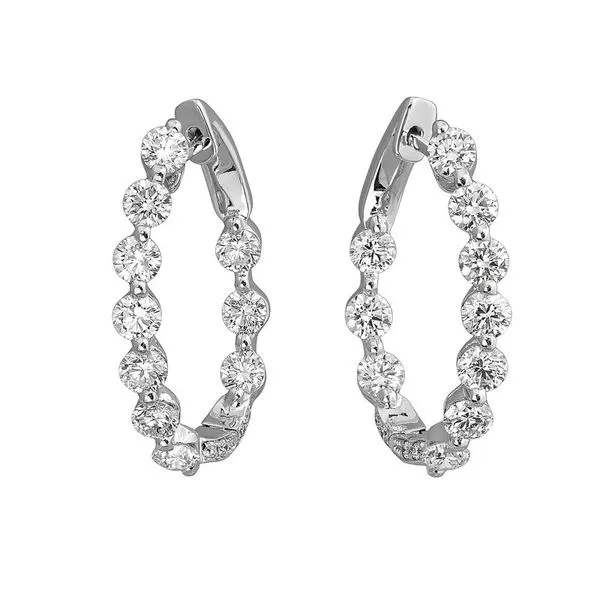 14Kt White Lab Grown Diamond Inside/Outside Hoop Earrings Tom Cook Jeweler, Inc. Daytona Beach, FL
