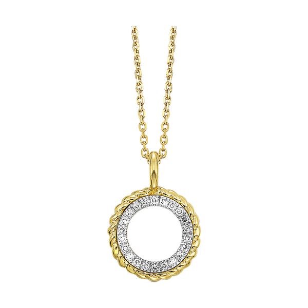 14K Yellow Gold Diamond Circle Pendant Necklace Tom Cook Jeweler, Inc. Daytona Beach, FL