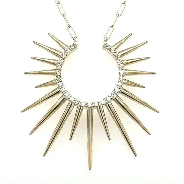 14K Yellow Gold Open Circle Diamond Burst Pendant Tom Cook Jeweler, Inc. Daytona Beach, FL