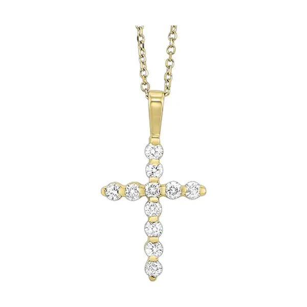 14K Yellow Gold Diamond Cross Pendant Tom Cook Jeweler, Inc. Daytona Beach, FL