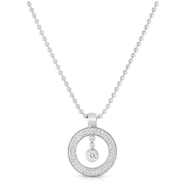 18K White Gold Pave Diamond Baby "O" Pendant Necklace Tom Cook Jeweler, Inc. Daytona Beach, FL