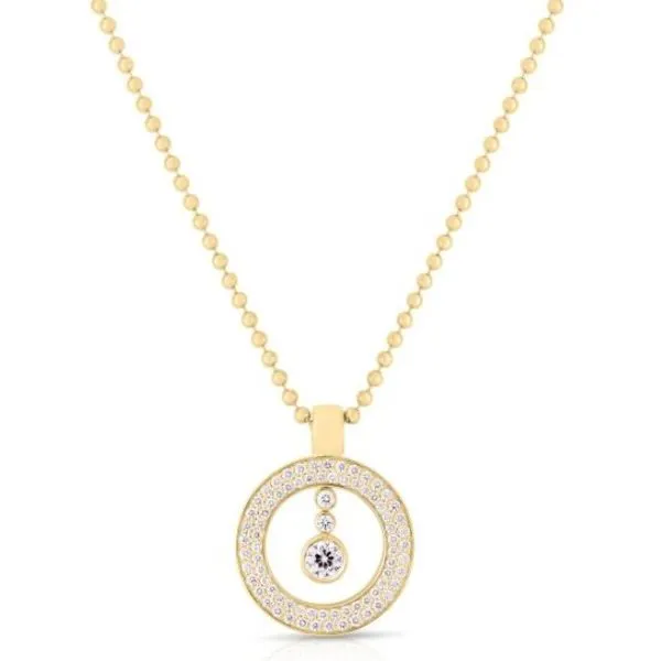 18K Yellow Gold Pave Diamond Baby "O" Pendant Necklace Tom Cook Jeweler, Inc. Daytona Beach, FL