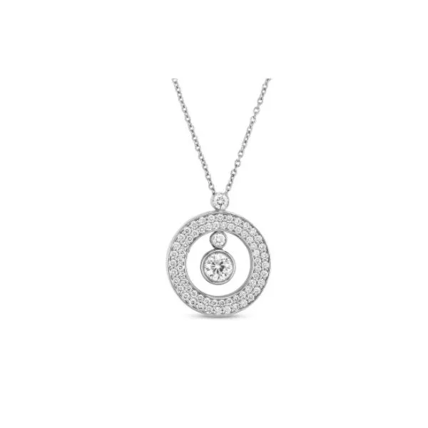 18K White Gold Mini Pave Diamond Pendant Necklace Tom Cook Jeweler, Inc. Daytona Beach, FL