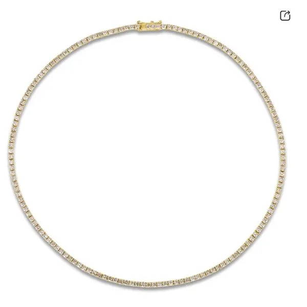 14K Yellow Gold 6.10 Carat Diamond Tennis Necklace Tom Cook Jeweler, Inc. Daytona Beach, FL